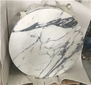 Honed Round White Marble Restaurant Counter Tops