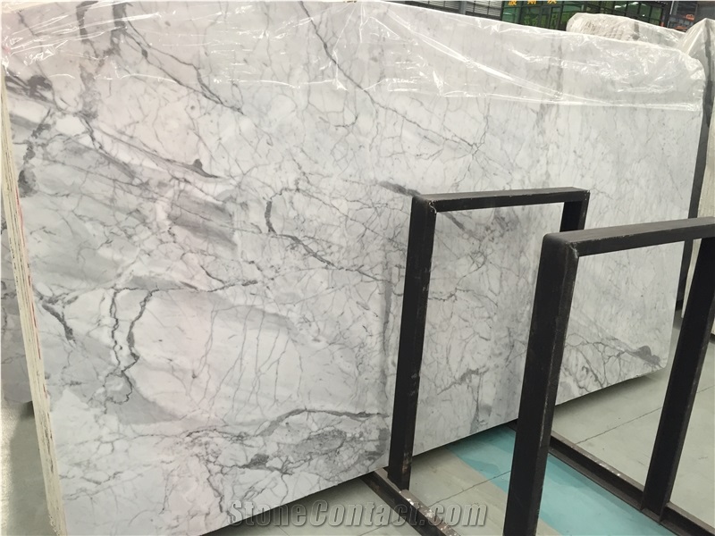Italian White Statuaio Marble Polished Slab Tiles