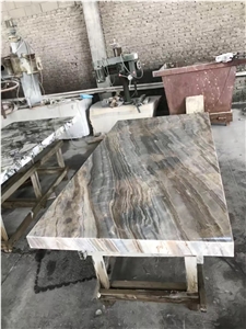 Palissandro Nuvolato White Marble Stone Table Top
