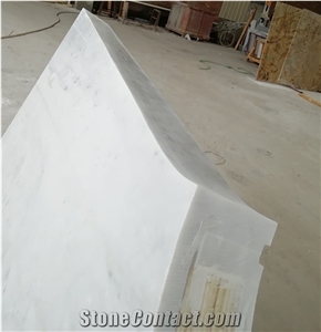 Plywood Backing Carrera White Marble Stair