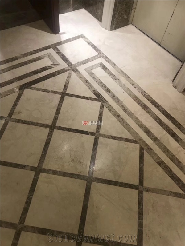 Polished Emperador Light Marble Slab Floor Tiles