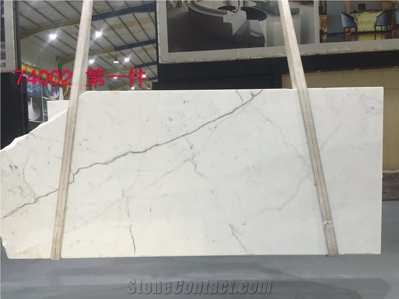 Polished White Calacatta Gold Marble Floor Tiles