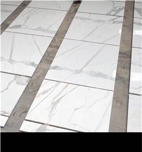 Polished White Calacatta Gold Marble Floor Tiles