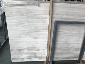 Polished White Wooden Vein Marble Wall Floor Tiles