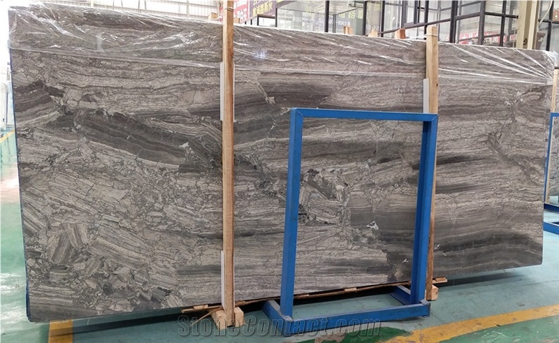 Polishing Current China Gray Milano Marble Slabs