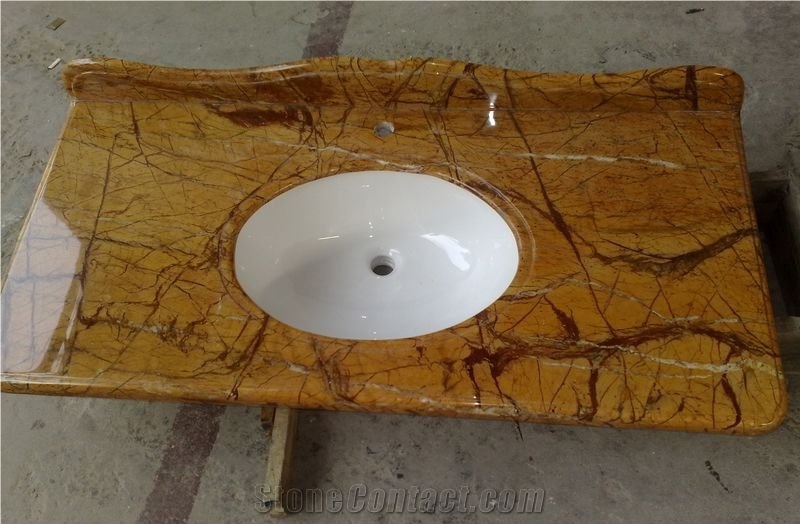 Rain Forest Brown Marble Bathroom Vanity Top