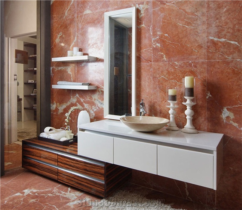 Rosso Alicante Red Marble Bathroom Vanity Tops