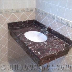 Rosso Lepanto Marble Bathroom Vanity Top