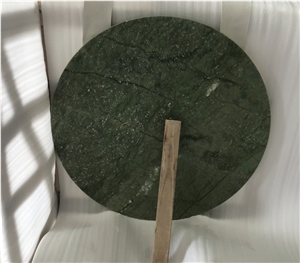 Round Honed Polished Ming Green Marble Table Tops