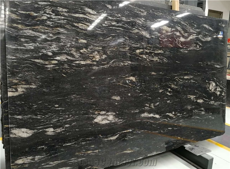 Titanium Black Granite Slabs Flooring Tiles