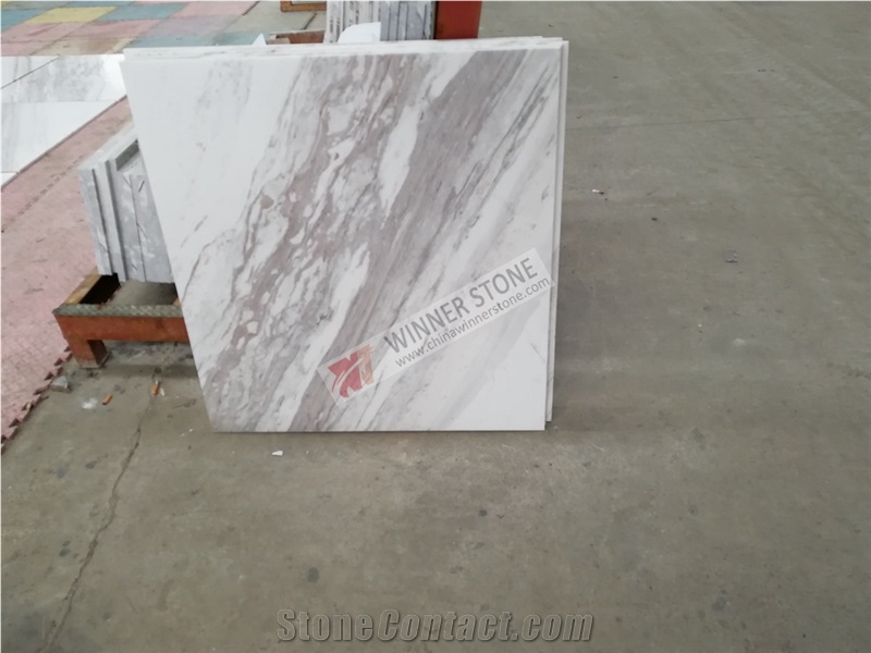 Volakas Spider White Marble and Marble Floor Tile
