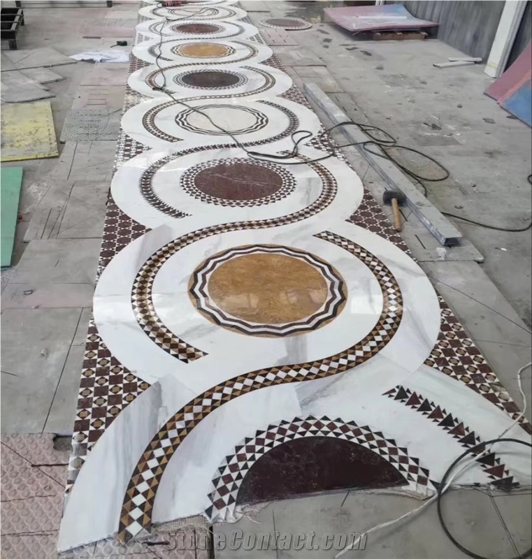 Water-Jet Marble Medallion Arabic Floor Pattern