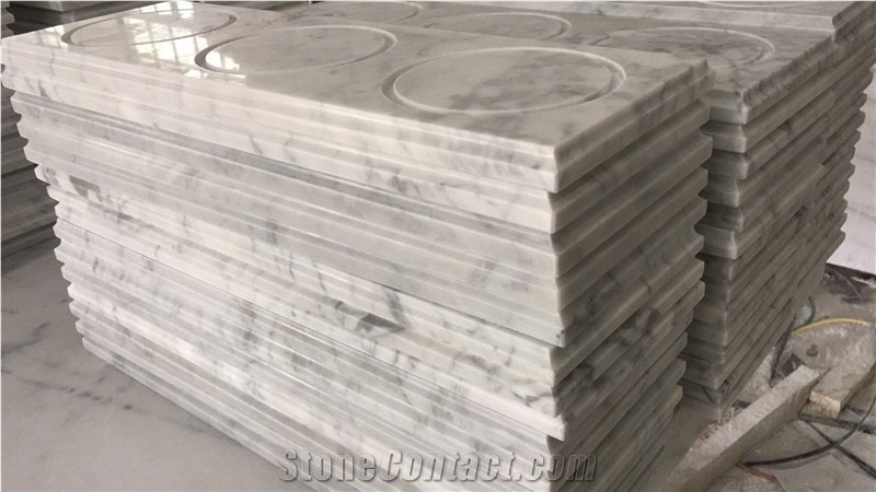 White Color Marble Carrara Candle Holders Display