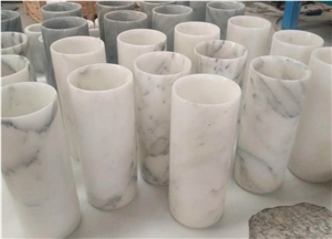 White Marble Vase Art Design for Home Docor