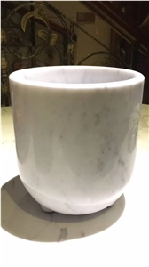 White Marble Vase Art Design for Home Docor
