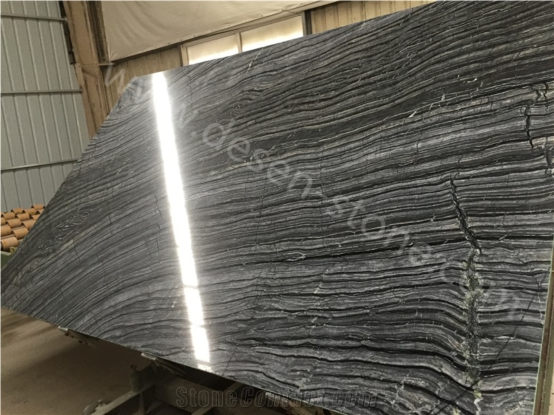 Silver Waves Zebra Black Marble Stone Slabs&Tiles