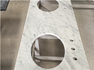 Carrara White Marble Straight Polished Vanity Tops