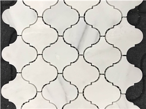 Oriental White Marble Lantern Pattern Mosaic Tiles