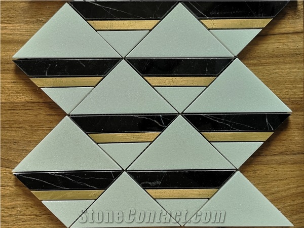 Strip Rectangle Shape China Marble Mosaic Pattern