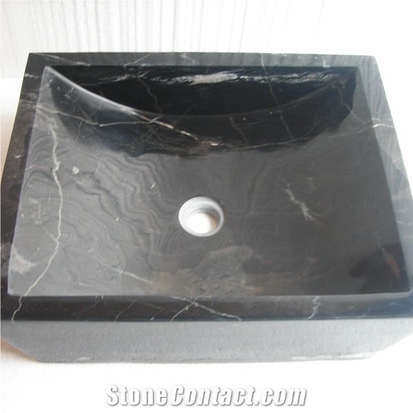 Wholesale Black Marble Round Basin