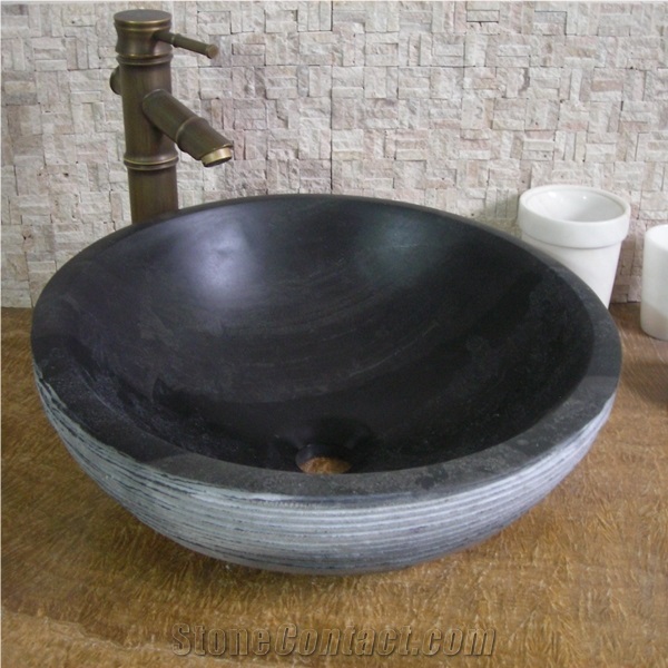 Wholesale Black Marble Vessel Basin