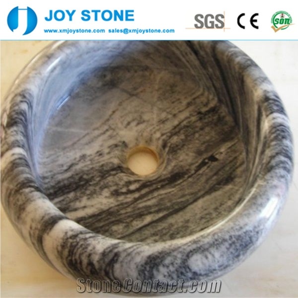 Wholesale Grey Marble Pedestal Stone Wash Basin