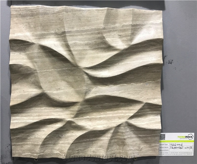 3d Carving Wall Cladding Teakwood White