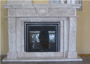 Emma Beige Handcarved Fireplace,Cover Surround