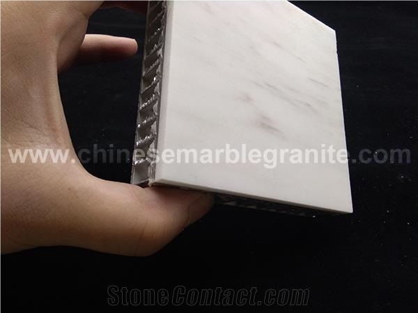 Honed White Marble + Honeycomb Composite Panels