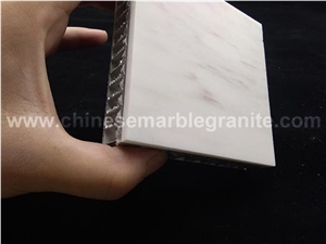 Honed White Marble + Honeycomb Composite Panels