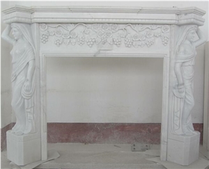 Indoor Fireplace Hunan White Marble