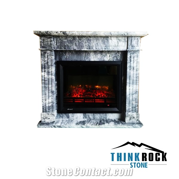 Italy Vena Grigio Marble Fireplace Surrounding-2
