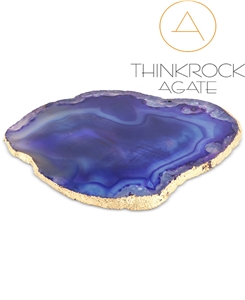 Ocean Mystery Agate Plated Coasters 24k Gold Edge Drink Coasters