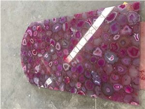 Pink Agate Tiles/Semiprecious Stone Panel/Gemstone