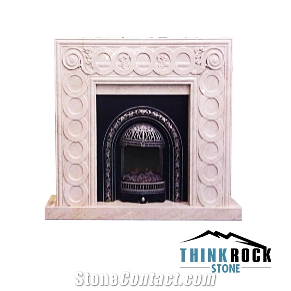 Spain Crema Marfil Classico Fireplace Surrounding