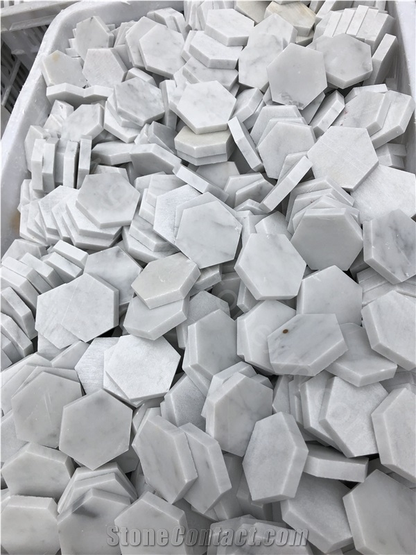 Carrara White Marble Mosaic Polished Import