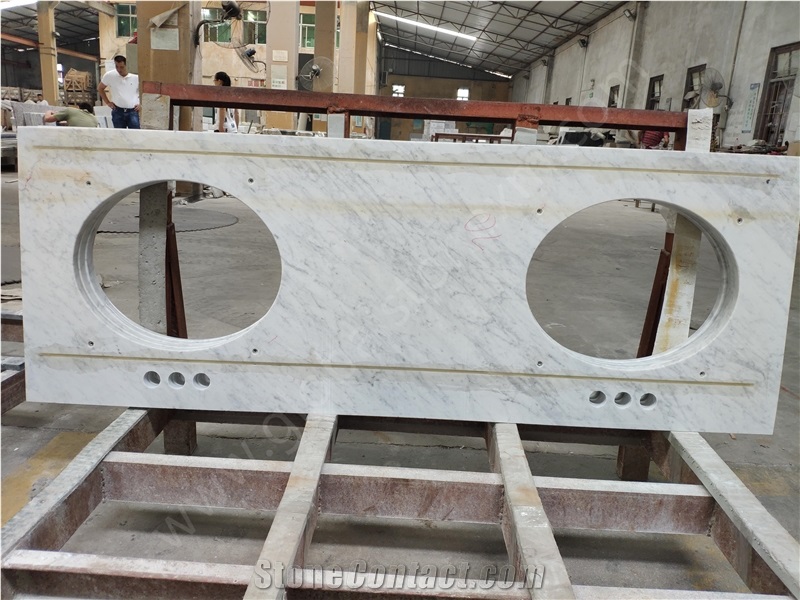 Carrara White Marble Vanity Tops for Apartment