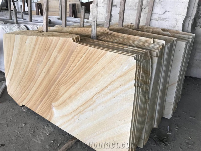 China Beige Wood Vein Sandstone for Exterior Decor
