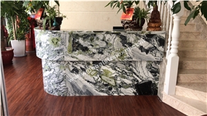 China White Beauty Green Marble Slabs Reception