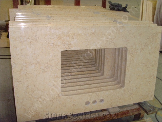Egyptian Beige Marble Beige Countertops Bath Tops From China