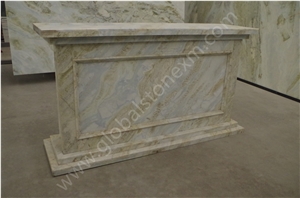 Flawless Changbai Blue Danube Marble Reception Counter