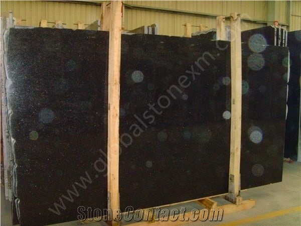 Hot Selling Black Galaxy Slabs Tiles for Workrooms
