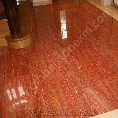 Hot Selling Red Travertine Slabs Tile for Cladding