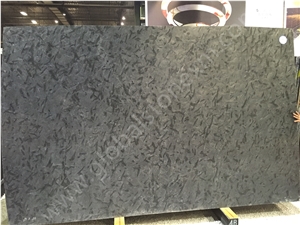 Matrix Black Granite Slabs Tiles for Countertops