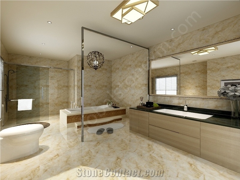 New Amber Onyx Bathroom Walling and Flooring