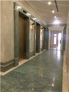 Peacock Green Marble Commercial Entrance Hall Design