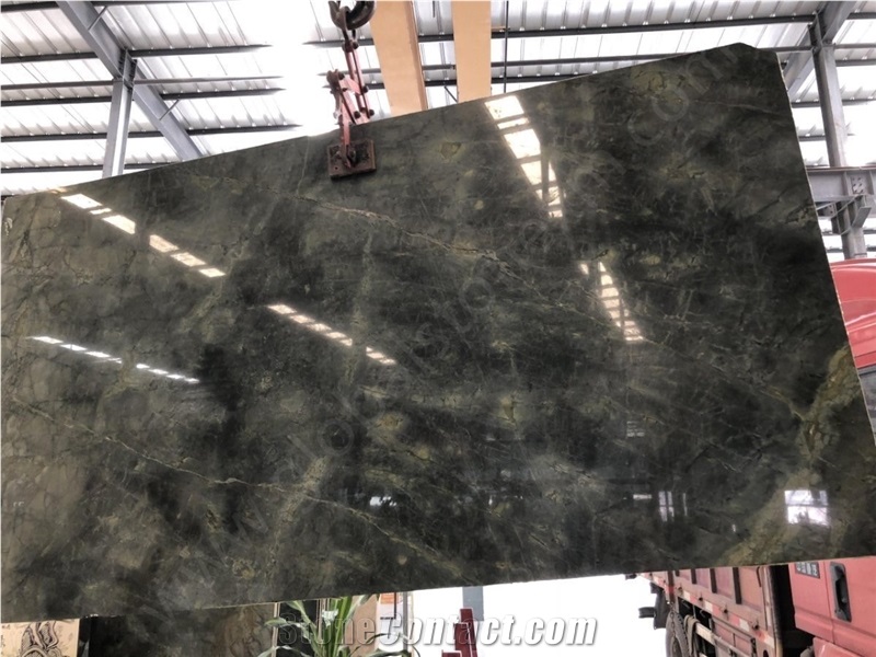 Peacock Green Marble Slab Cut to Size Import