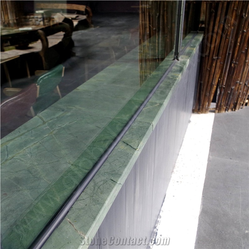 Peacock Green Marble Slabs Cutting Tiles