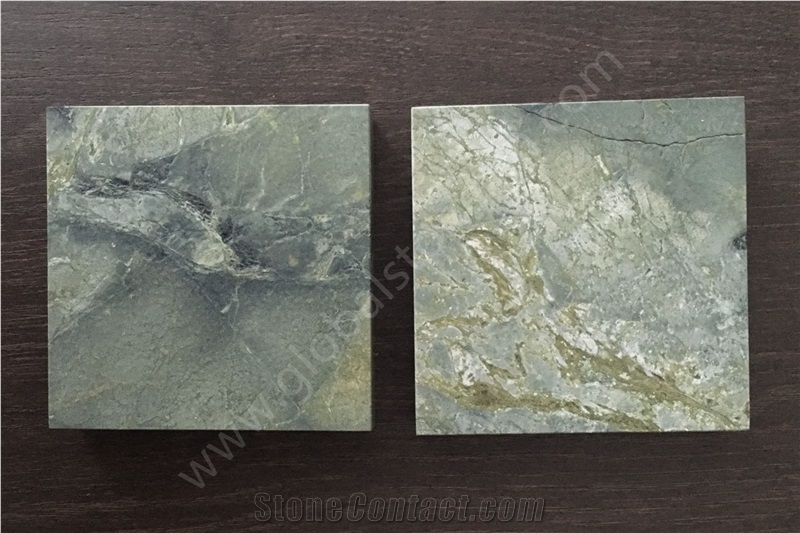 Peacock Green Marble Tiles Cut to Size Leather