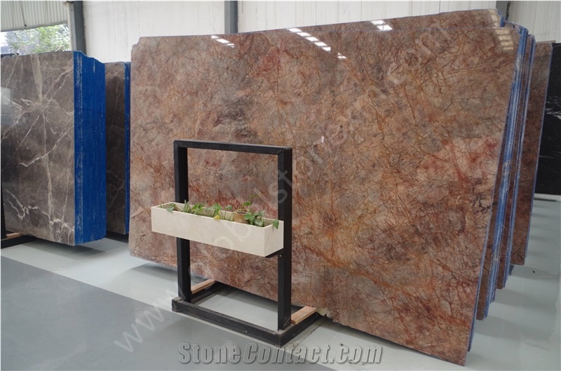 Violet Gold Marble Slabs Tiles for Countertop